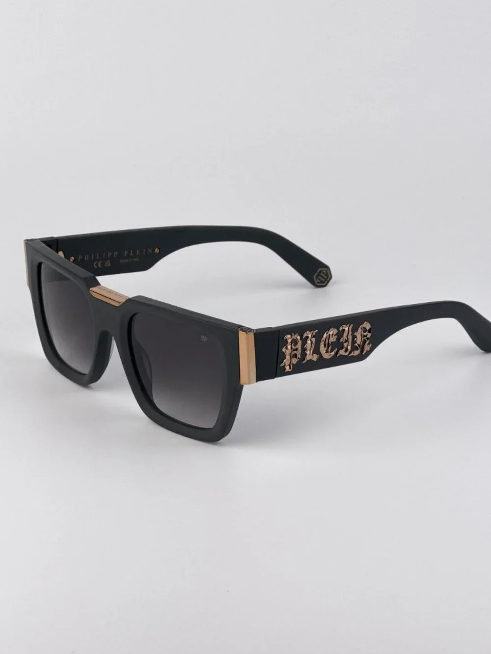 Philipp Plein Unisex Sunglasses Matte Grey Gradient Square Frames SPP095M 0L46